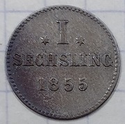 0158 Niemcy Hamburg 1 sechsling 1855  srebro 