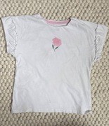 Bluzeczka t-shirt kwiatek biała modna wiosna lato 134 9