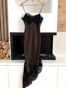 Sukienka satynowa bieliźniana Zara rozmiar S z koronką