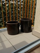 Dwa Duże Garnki Kamionkowe 10L 12L