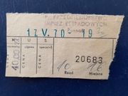 PRL 1970 bilet na koncert Estrada Poznańska