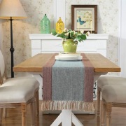 Bieżniki z frędzlami rustykalny 38 x 220 cm