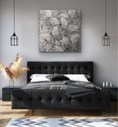 Obraz ręcznie malowany Motyle 120x120cm szary beż