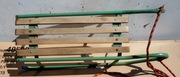 Sanki metalowe z drewnianym siedziskiem 85 cm