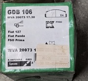 Klocki hamulcowe Lucas GDB 106 Fiat 127, Fiat Panda, FSO 