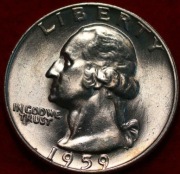 25 centów - SREBRO - Washington 1959D - Quarter Dollar - menniczy