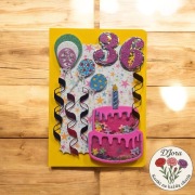 Kartka urodzinowa nr 3 – kolorowy tort shaker, DJora