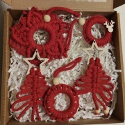 Makrama ozdoby choinkowe box 5 sztuk