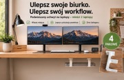 Uchwyt na laptopa pod biurko – zestaw 4 sztuk, miejsce na 2 laptopy