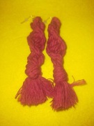 Czerwone kolczyki ze sznurka - makrama 