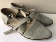 Szare baleriny zapinane na pasek, Pier One, 36