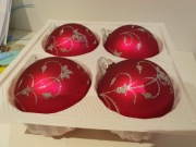 bombki Vitbis - ciemnoróżowe 8 cm x 4 sztuki