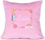 Poduszka z dowolnym imieniem dla dziecka Jednorożec haft prezent