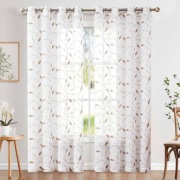 Topick Zestaw 2 zasłon okiennych z oczkami przezroczyste 140 x 245 cm