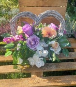 Wiązanka kompozycja stroik serce kosz