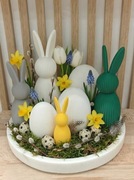 DEKORACJA ZAJAC JAJKO 7 SZT WIELKANOC