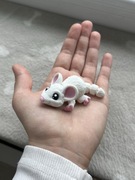 Flexi figurka 3D mała biała mysz myszka fidget toy ozdoba dekoracja