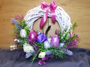 Stroik Wielkanocny na wiklinowym kole