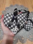Nowa zawieszka Serduszko 12cm+wstążka patchworkowa pepitka