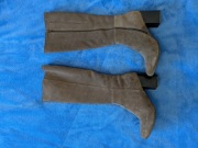 Kozaki Ryłko 7PXF8 Welur Naturalny Szary Rozmiar 38