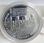 10 zł 2009  95. ROCZNICA WYMARSZU PIERWSZEJ KOMPANII KADROWEJ  Ag 925  UNC