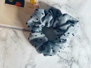 Scrunchie ŁEZKA niebieskie