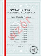 Dyplom A4 - Świadectwo Dla Najlepszego Nauczyciela
