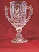 Szklany puchar / wazon na stopie – art déco – vintage