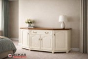 Prowansalska Stylowa Komoda 180` Biała Blat Dąb BEKAS Producent Mebli 