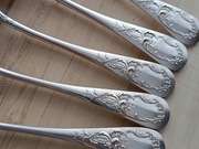 POSREBRZANE DUŻE ŁYŻKI OBIADOWE ROCOCO FRANCJA 21,4cm