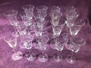 Kieliszki do wina zestaw 18 szt. szlifowane vintage PRL