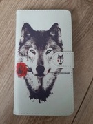 Etui zamykane Huawei Enjoy 7S / P Smart Akabeila wilk z różą