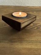Świecznik na tealight – handmade, brązowy, loft/rustykalny styl