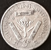 Afryka Południowa, Elżbieta II, 3 pensy, 1941 r.
