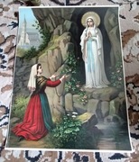 Przedwojenny oleodruk Matka Boska z Lourdes