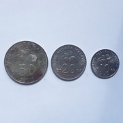 Monety, Malezja 50 senów 2009, 20 senów 2005, 10 senów 2000