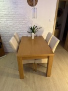 Masywny stół dębowy rozkładany 145–190 cm | fornir dąb | solidny