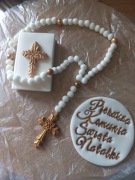 Zestaw komunia z masy cukrowej na tort 