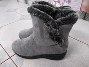 Botki szare koturn ocieplane futerkiem 39 / 40
