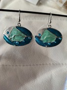 Nowe kolczyki geometryczne niebiesko-morskie