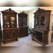 Biblioteka Myśliwska Kredens Dębowy Stół Krzesła