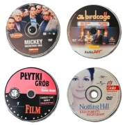 Zestaw DVD-komedie (Mickey Blue Eyes, Birdcage, Płytki Grób, Notting Hill)