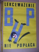 Plakat BHP .Stary plakat z PRL