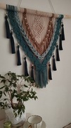 MAKRAMA duża ozdoba na ścianę łapacz snów boho ze sznurka handmade