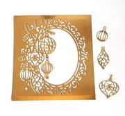 Scrapki Papierowe - Boże Narodzenie Ramka Tło Stroik Bombki.