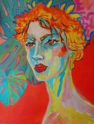 obraz do salonu portret kobiety pani wiosny