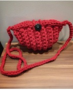  czerwona Torebka handmade szydelko