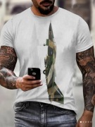 Koszulka męska z nadrukiem myśliwca 3D XL