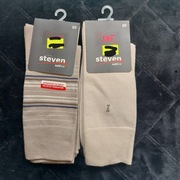 Skarpetki męskie Steven 45-47 2szt. garniturowe beżowe
