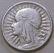 2 zł złote 1933 r. -  Głowa kobiety - srebro  Ag 750